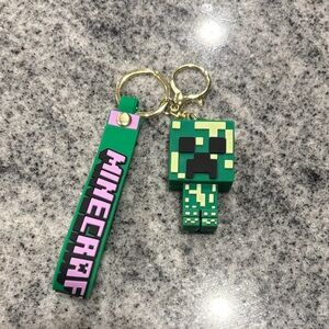 Minecraft Creeper Keychain Set - Green and Gold